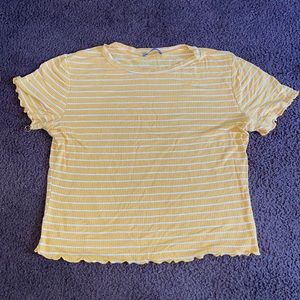 Yellow and white crop top